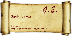 Gyuk Ervin névjegykártya